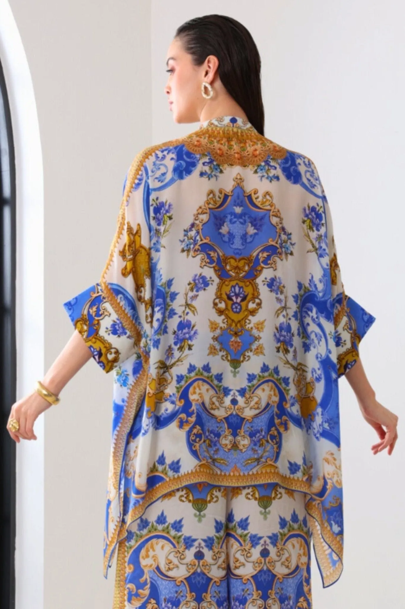 SANTORINI SUNRISE KAFTAN TOP W SLEEVES