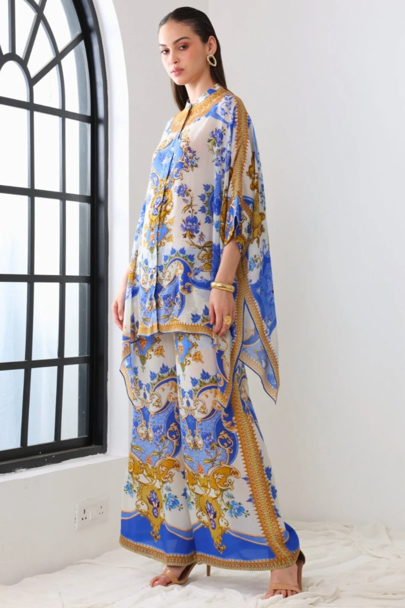 SANTORINI SUNRISE KAFTAN TOP W SLEEVES