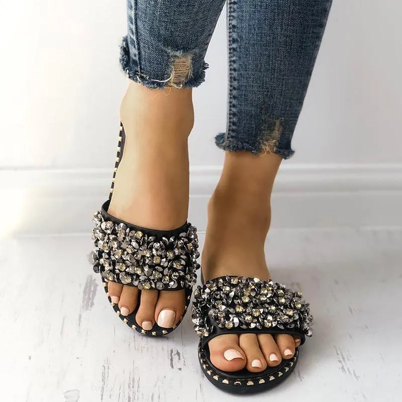 Sequins Shiny Peep Toe Antiskid Sandals