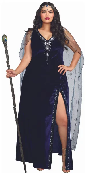 Sexy Plus Size Sorceress Dramatic Velvet Women's Costume