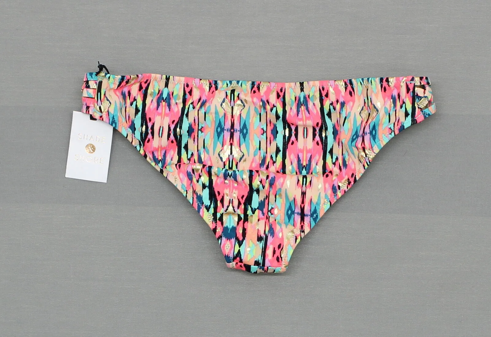 Shade & Shore Women's Cheeky Strappy Bikini Bright Multi-Color XS
