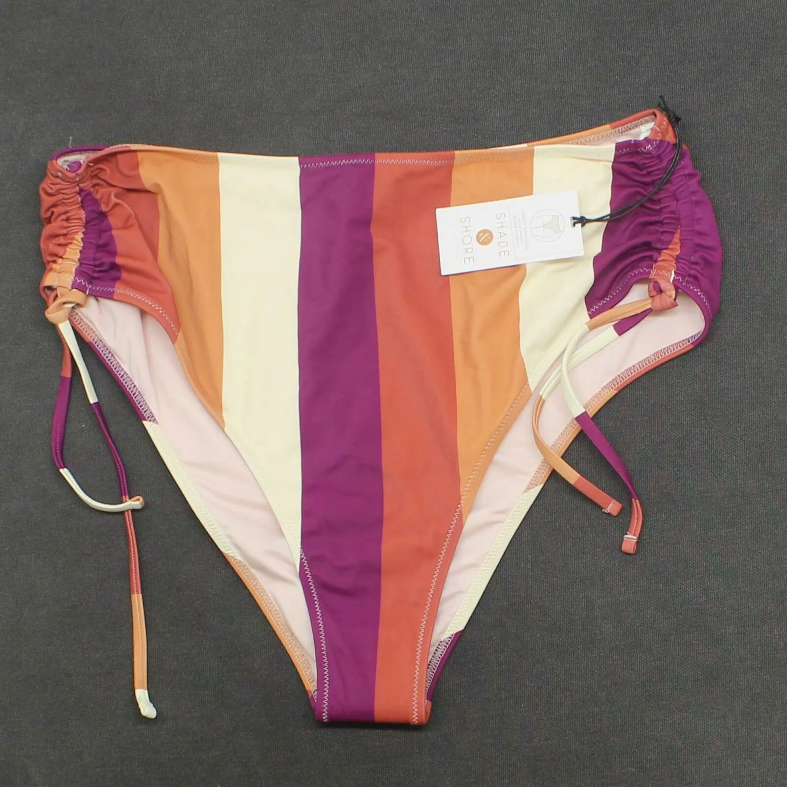 Shade & Shore Women's Cinch Side-Tie High Waist Extra Cheeky Bikini Bottom