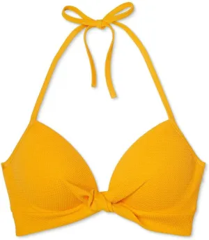 Shade & Shore Women's Light Lift Textured Twist Front Bikini Top