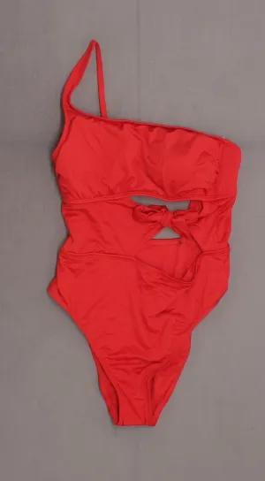 Shade & Shore Women's One Shoulder Cut Out Tie Front One Piece Swimsuit