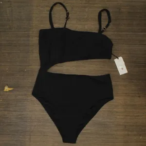 Shade & Shore Women's Ribbed Cut Out One Piece Swimsuit AF037