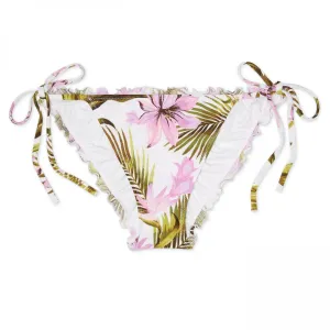 Shade & Shore Women's Textured Side Tie Ruffle Cheeky Bikini Bottom
