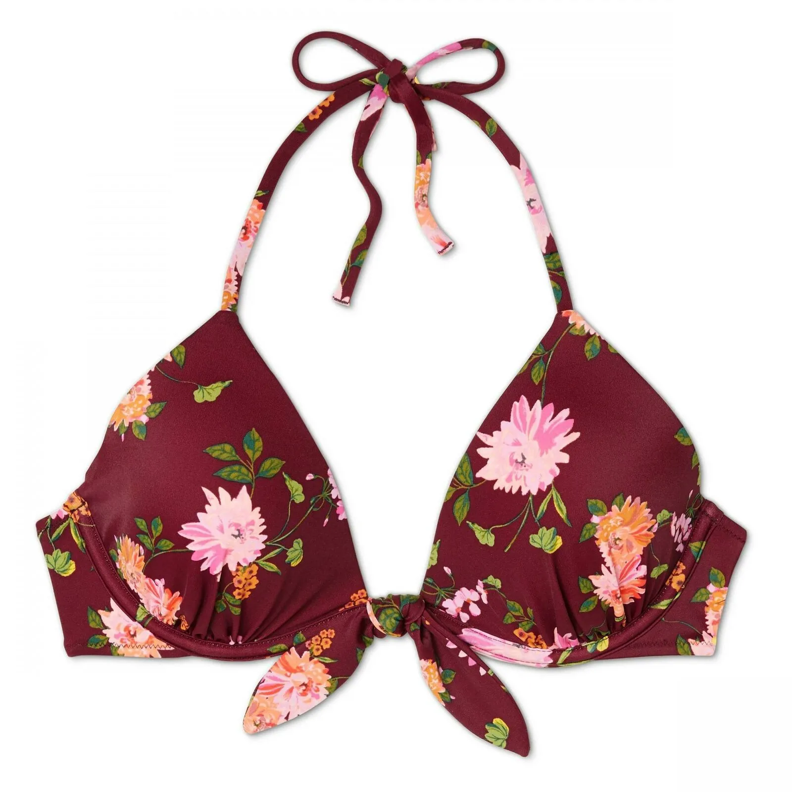 Shade & Shore Women's Tropics Triangle Light Lined Floral Bikini Top