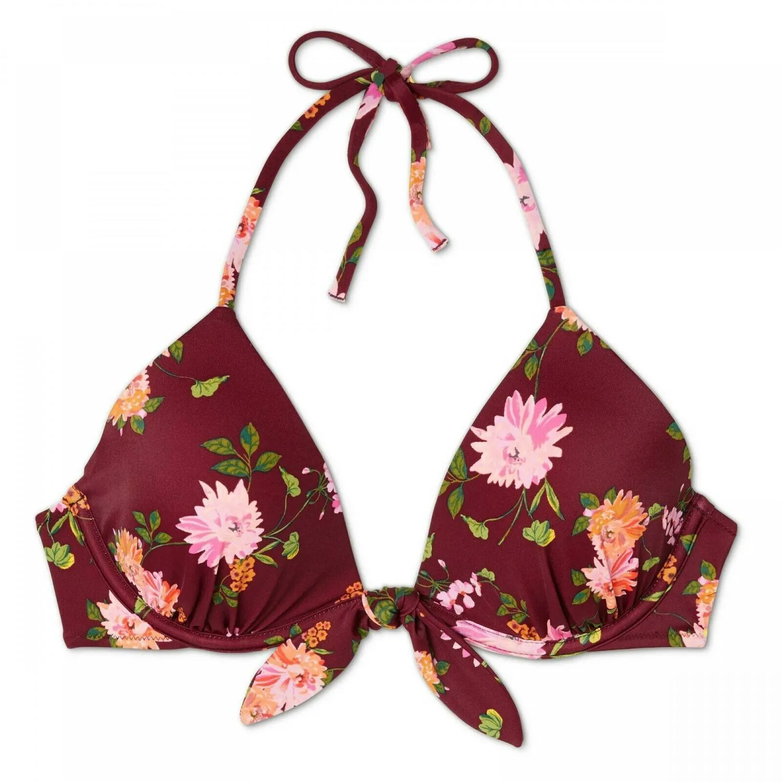 Shade & Shore Women's Tropics Triangle Light Lined Floral Bikini Top