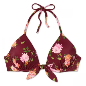 Shade & Shore Women's Tropics Triangle Light Lined Floral Bikini Top