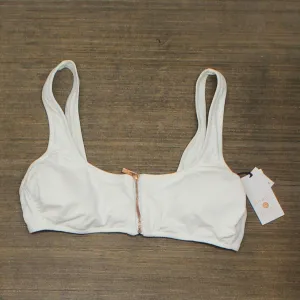 Shade & Shore Women's Zipper Tank Bralette Bikini Top AFR77 White M