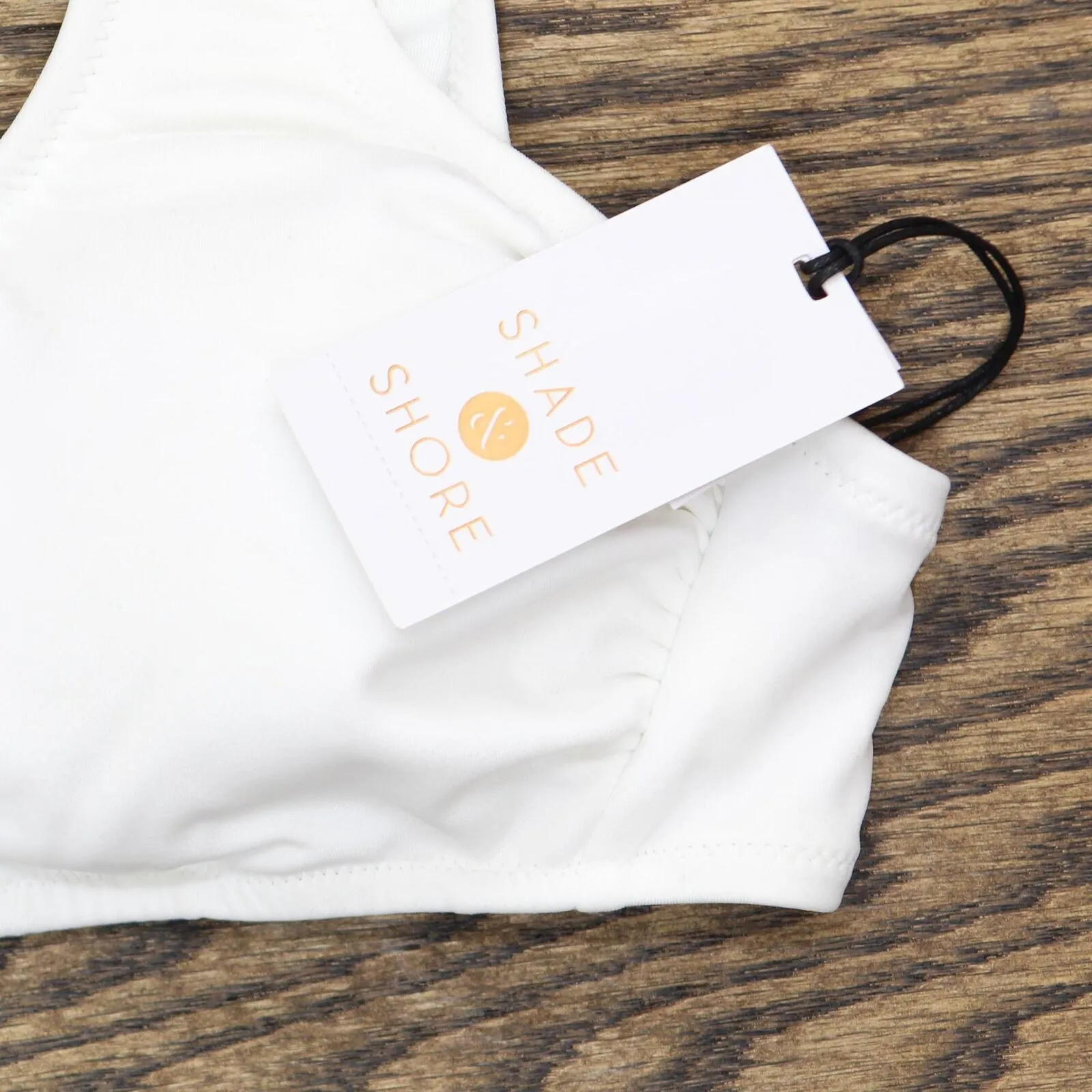 Shade & Shore Women's Zipper Tank Bralette Bikini Top AFR77 White M