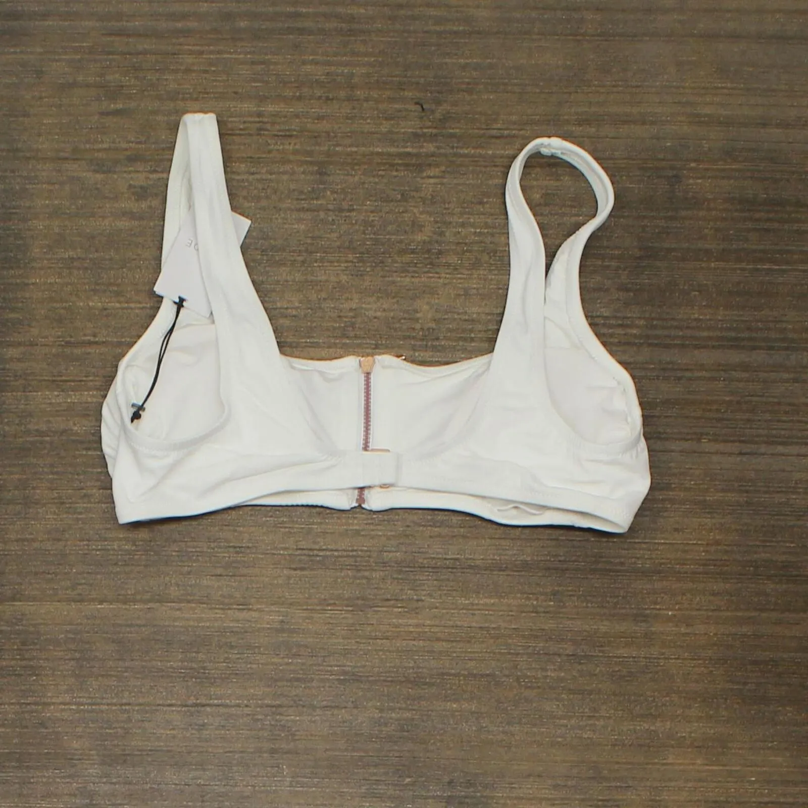 Shade & Shore Women's Zipper Tank Bralette Bikini Top AFR77 White M