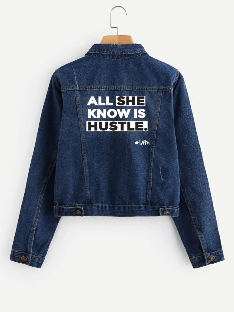 SHE HUSTLES DENIM JACKET