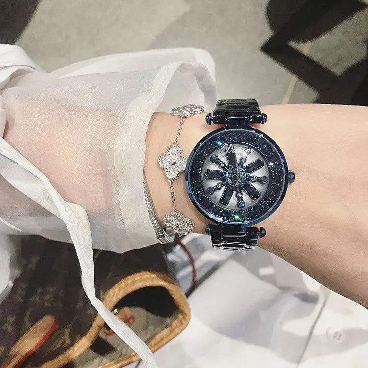 Shell Chassis Rotatable Dial Women's Watch