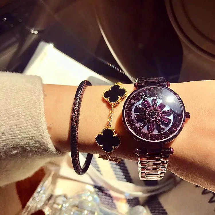Shell Chassis Rotatable Dial Women's Watch