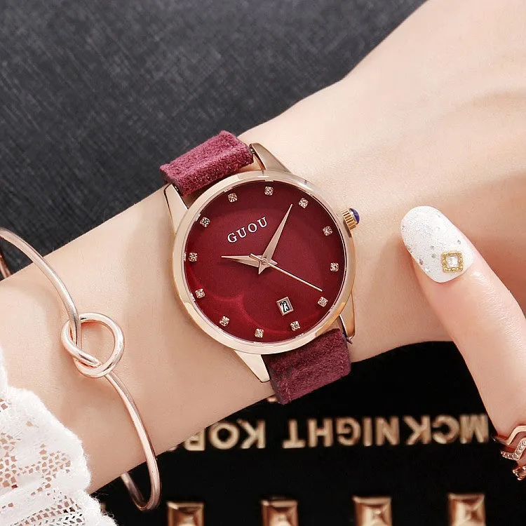 Shell Dial With Calendar Women's Watch