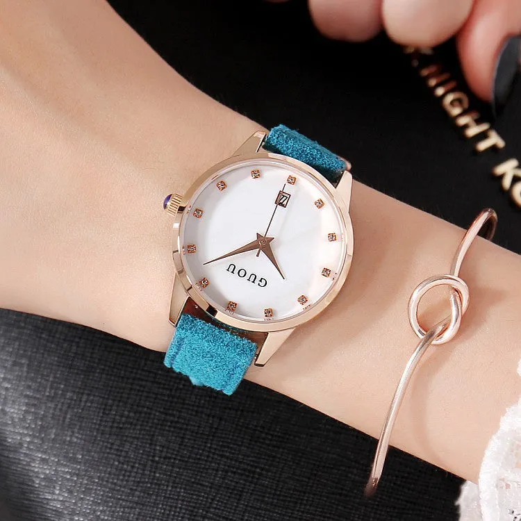 Shell Dial With Calendar Women's Watch