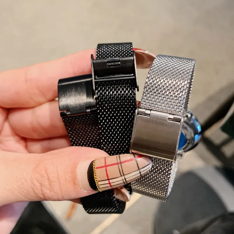 Shining Dial Mesh Strap Women's Wristwatch