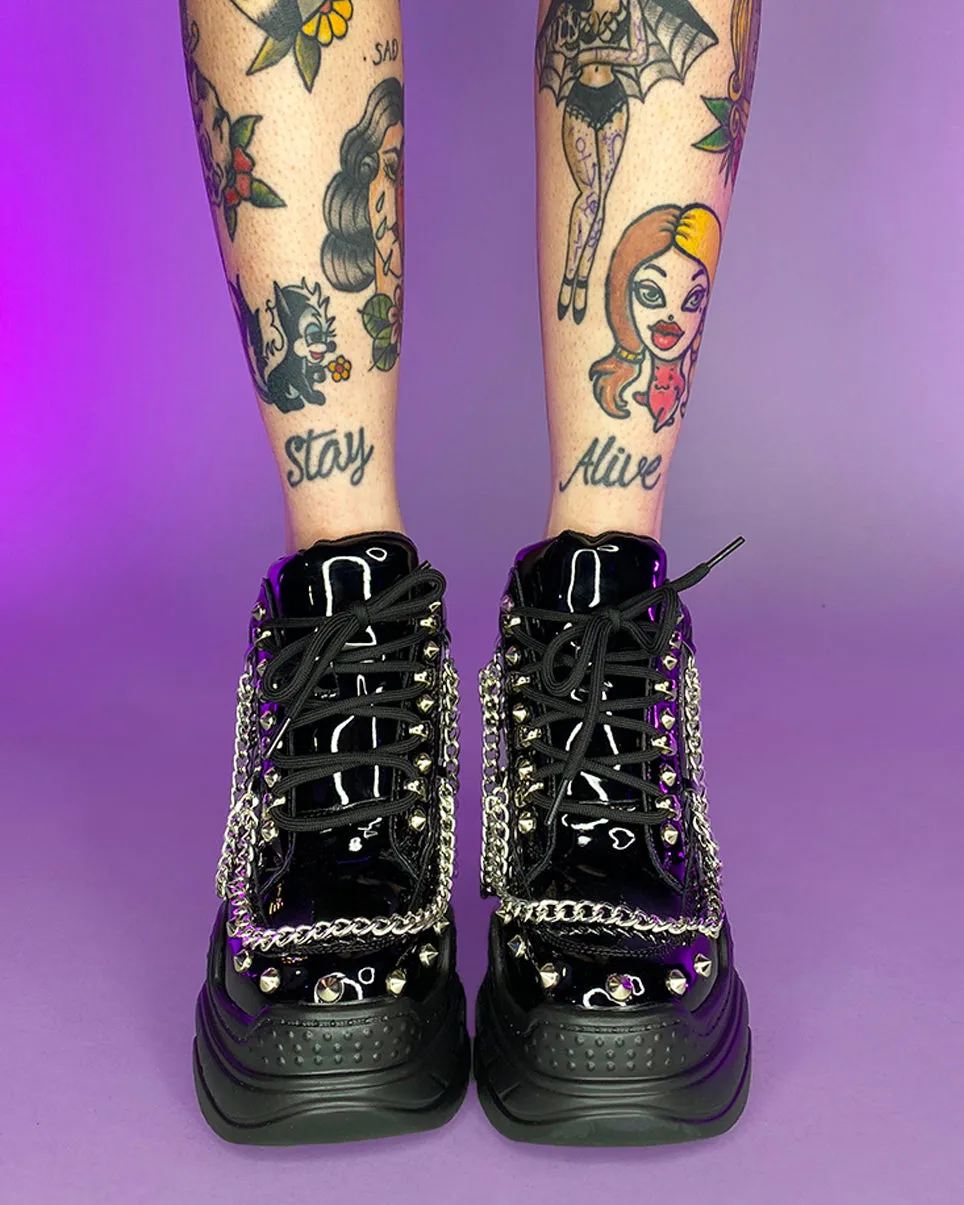 Shiny Black Space Candy Chain Sneakers