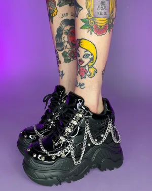 Shiny Black Space Candy Chain Sneakers