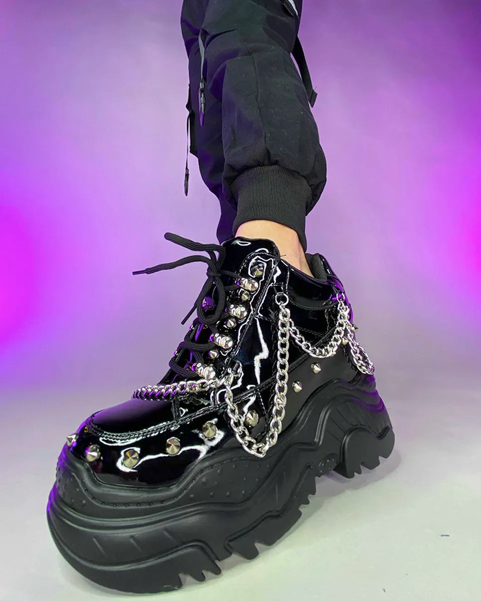 Shiny Black Space Candy Chain Sneakers