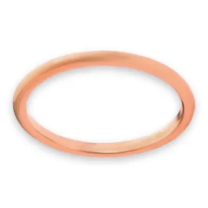 Shiny Rose Gold IP Tungsten Domed 2mm Skinny Wedding Band