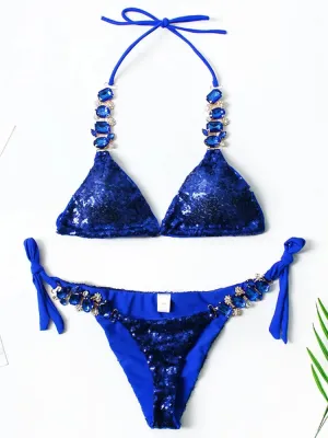 Shiny Sequins Rhinestone Diamond Bikini set