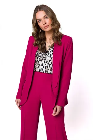 Shiny Unbuttoned Blazer with Pockets