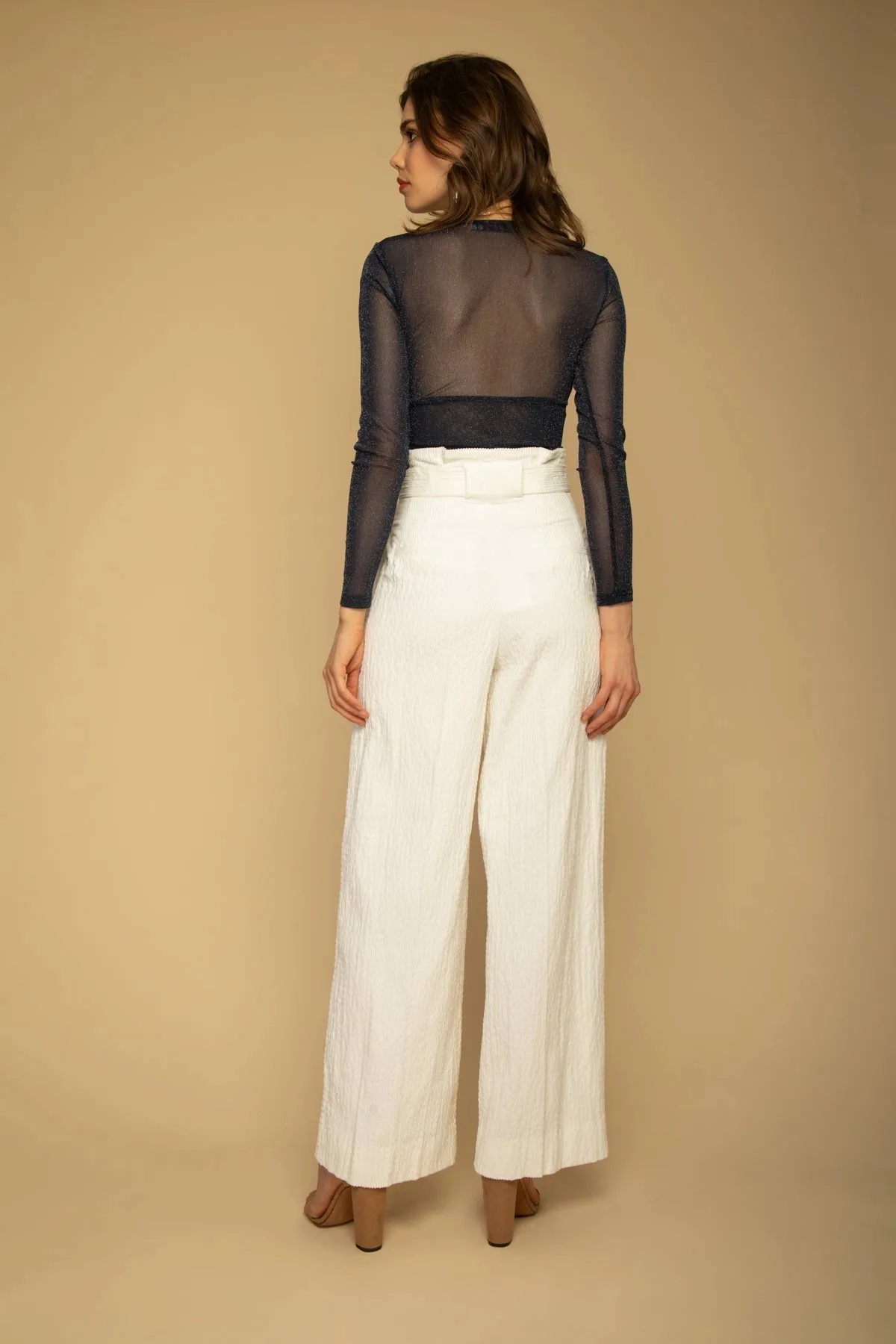 Shiny Wrap Top- Navy