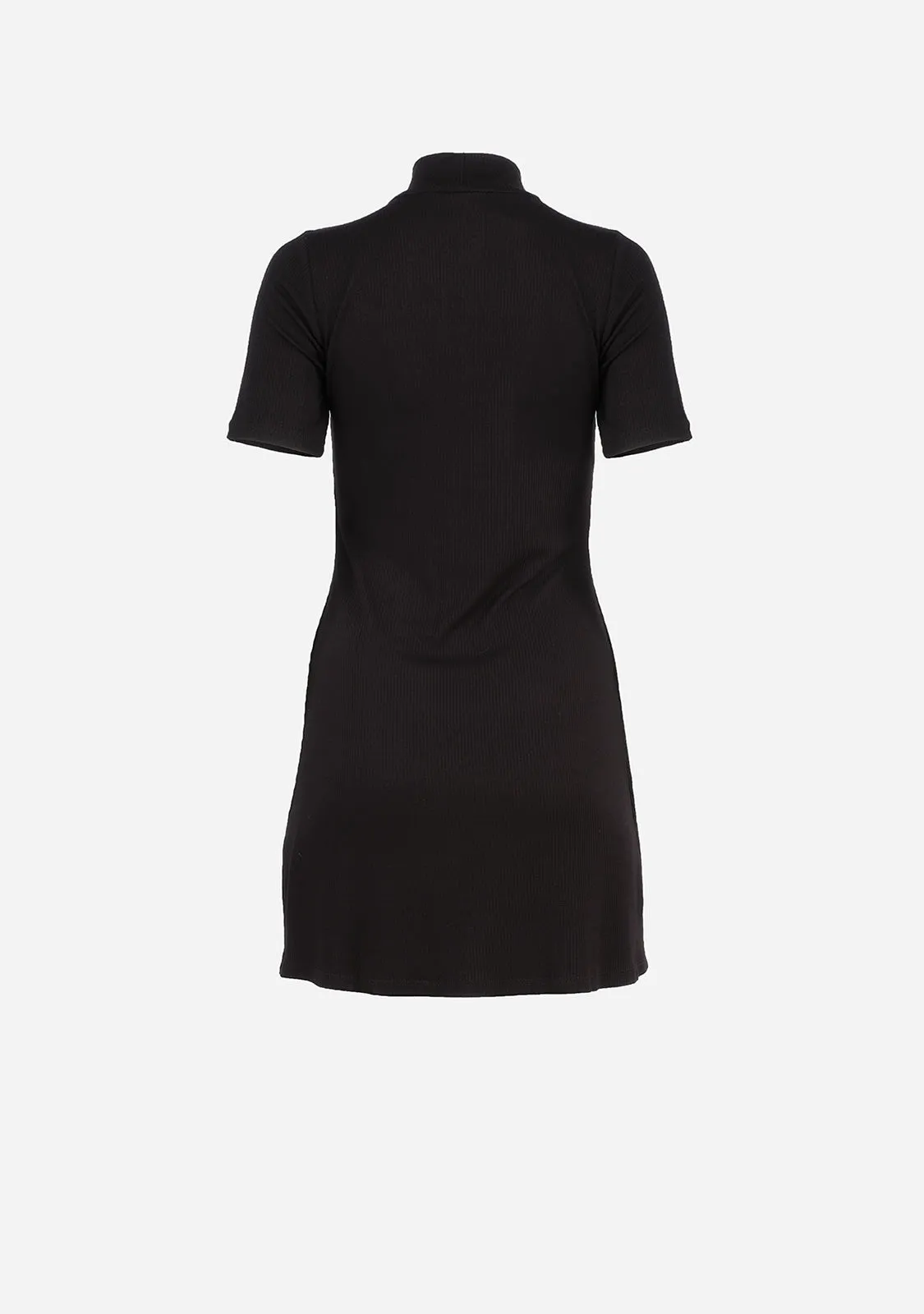 Short Sleeve Mock Neck Mini Dress
