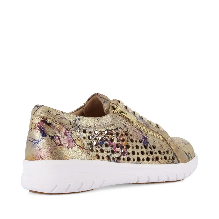 SHOVO XF - GOLD VINTAGE FLORAL LEATHER