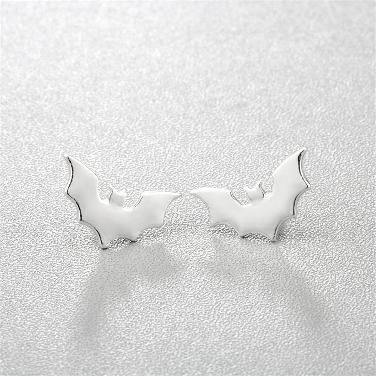 Silver-Plated Bat Stud Earrings