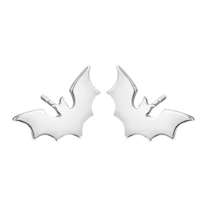 Silver-Plated Bat Stud Earrings