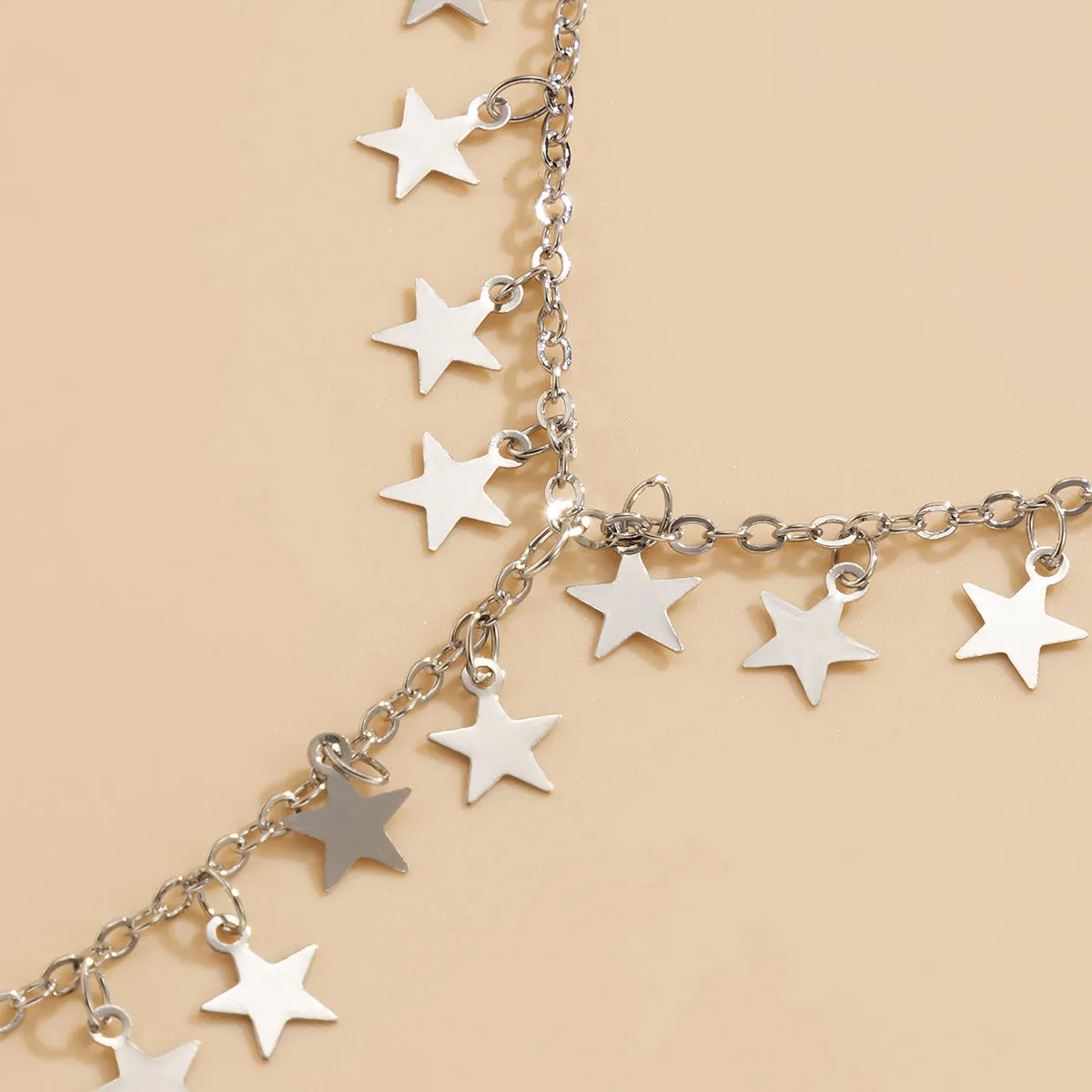 Silver-Plated Star Drop Necklace