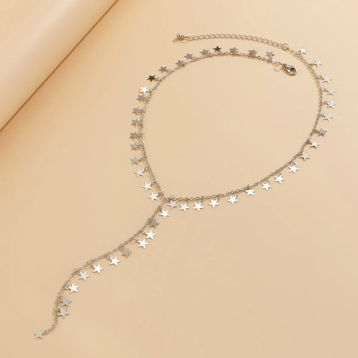 Silver-Plated Star Drop Necklace