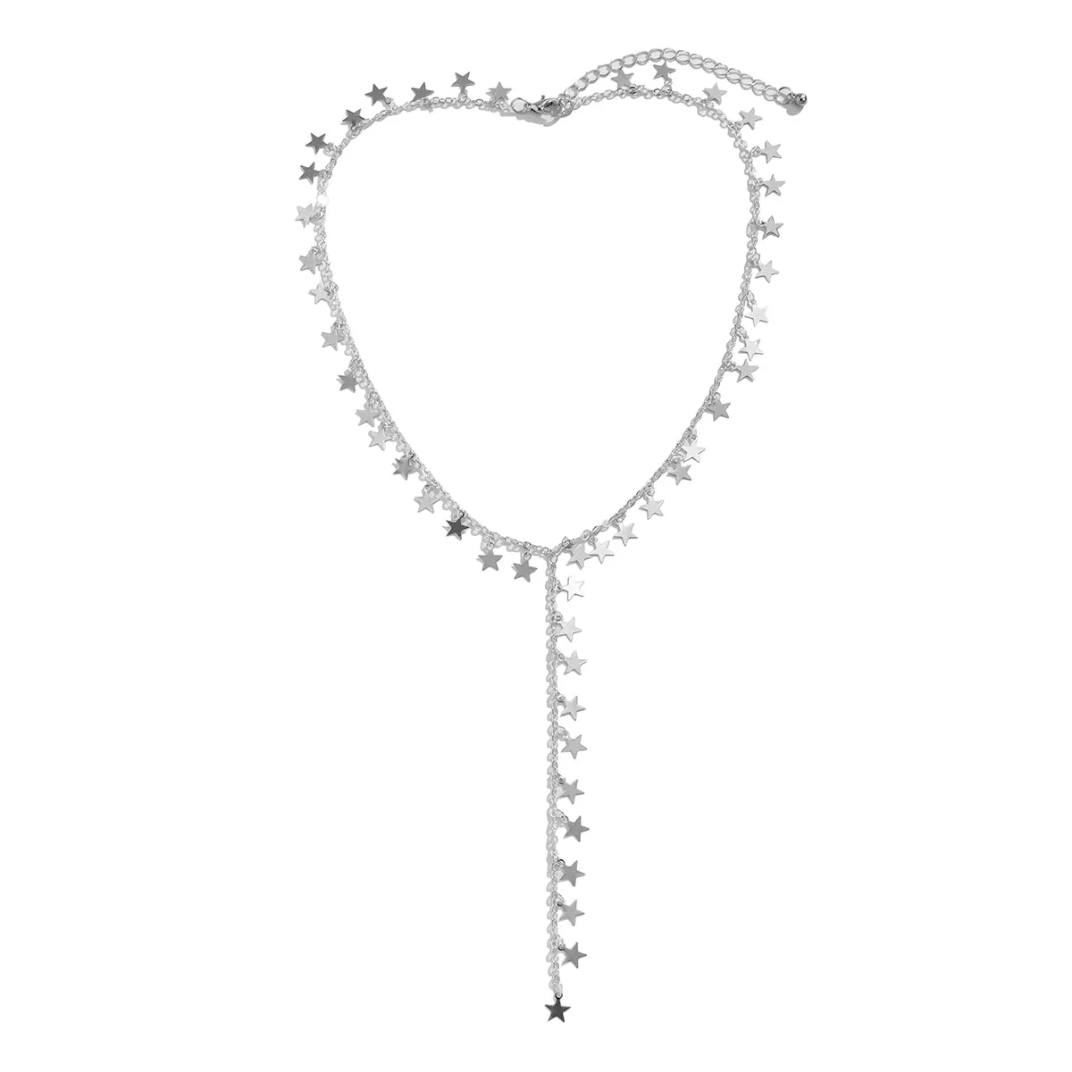 Silver-Plated Star Drop Necklace