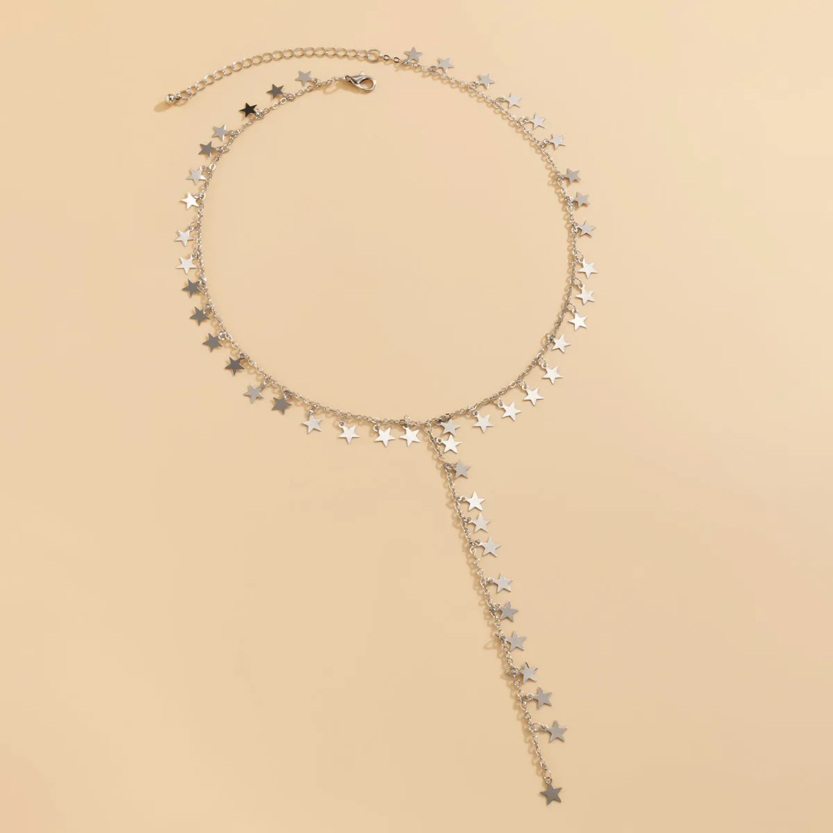 Silver-Plated Star Drop Necklace