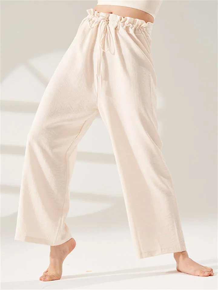Simple High Waist Straight-Leg Casual Pants for Women