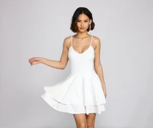 Simply Adorable Stylish Layered Skater Dress