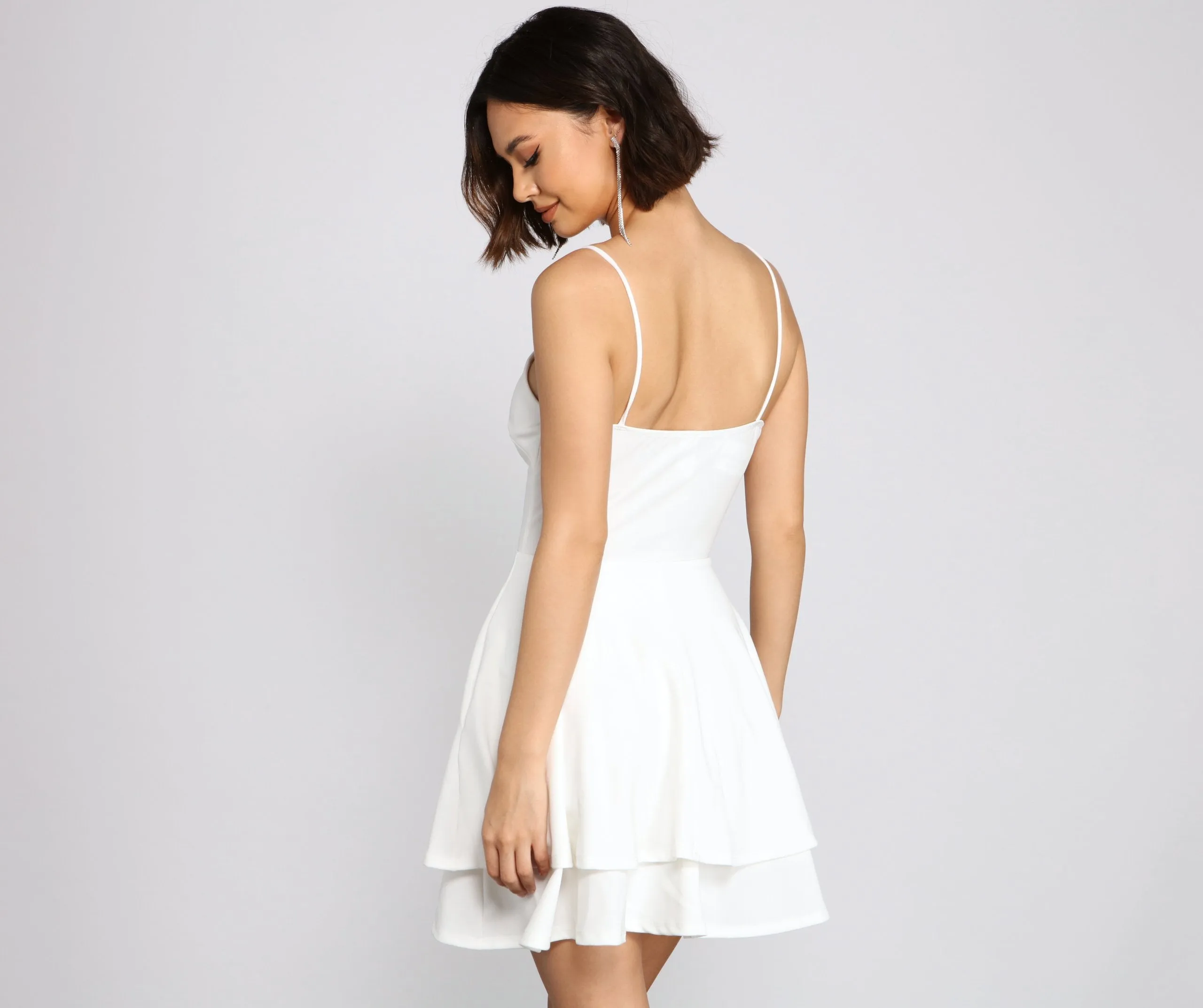 Simply Adorable Stylish Layered Skater Dress