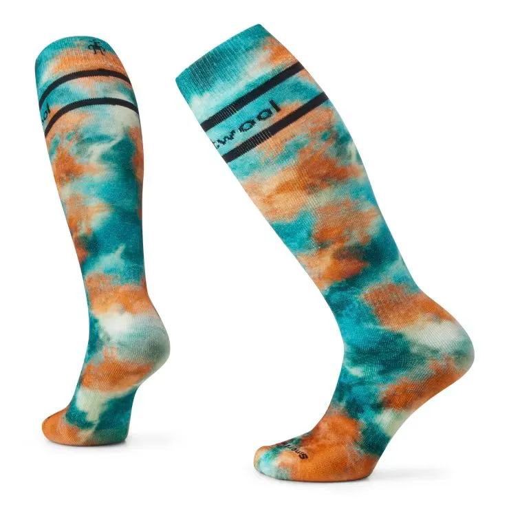 Ski Full Cushion Tie Dye Print Over The Calf Socks (Women's) - SW002171