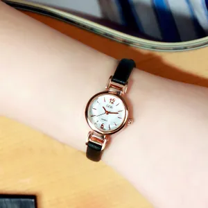 Small Leisure Leather Strap Women's Watch