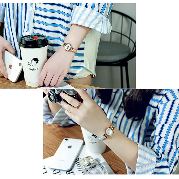 Small Leisure Leather Strap Women's Watch