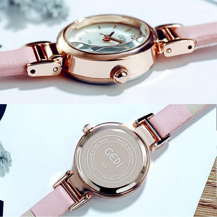 Small Leisure Leather Strap Women's Watch