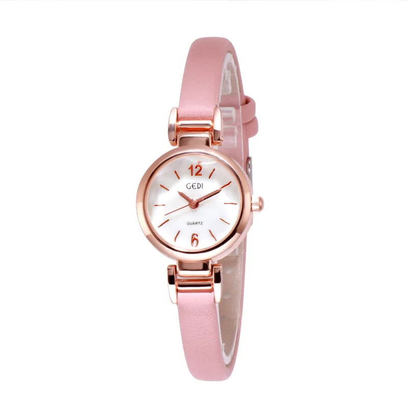 Small Leisure Leather Strap Women's Watch