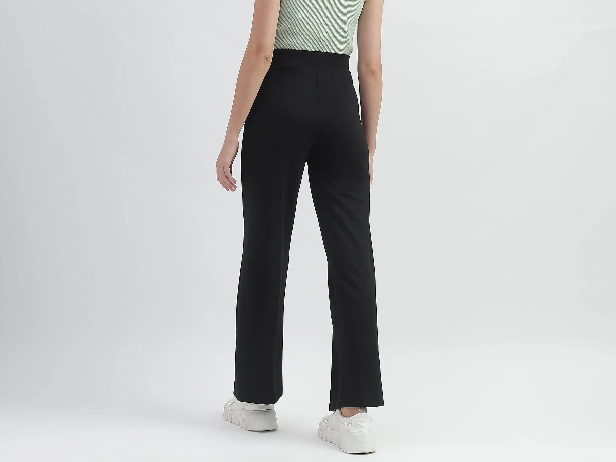 Solid Regular-Fit Trousers