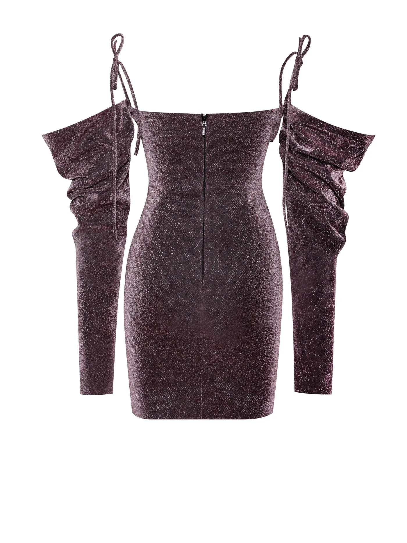 Soraya Metallic Puff Sleeve Dress X Rose Gold