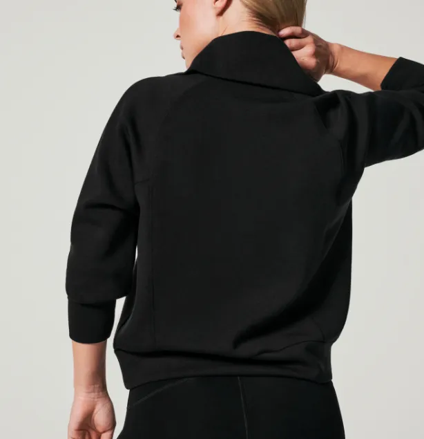 Spanx Airessentials Half Zip - Very Black