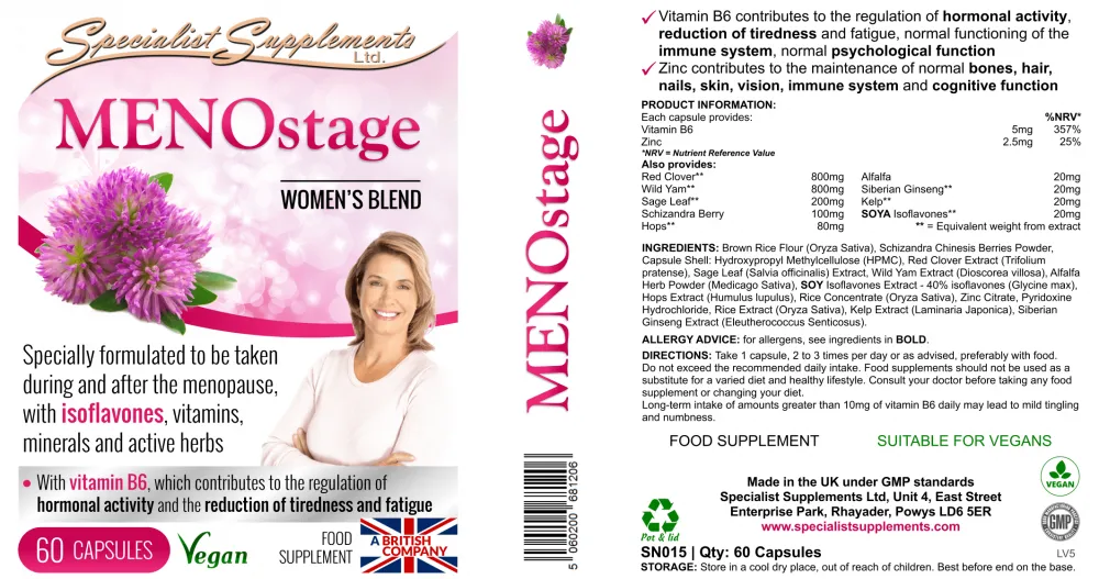 Specialist Supplements MENOstage 60's