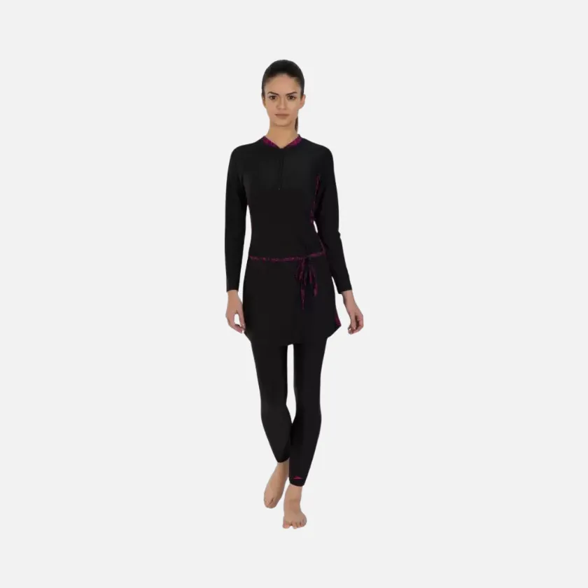 Speedo BoomSplice Two Piece Women's Full Body Suit -Black/ElectricPink